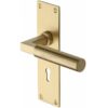 Heritage Brass Bauhaus Low Profile Door Handles On Backplate, Satin Brass (Sold In Pairs)
