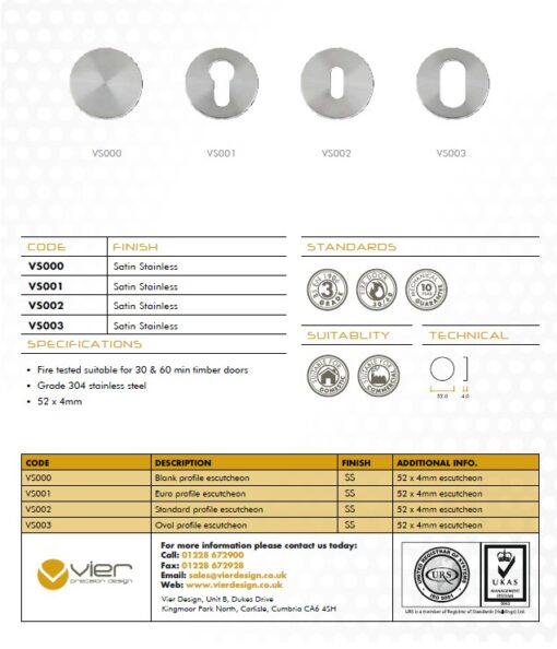 Zoo Hardware Vier Oval Profile Key Escutcheon, Satin Stainless Steel