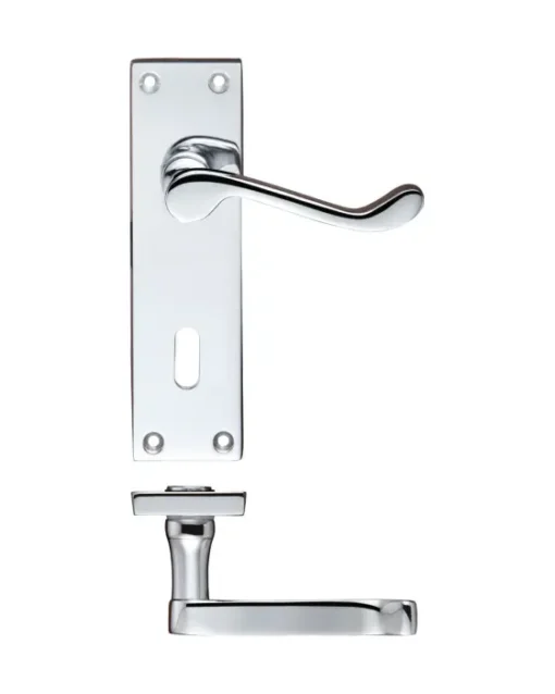 Zoo Hardware Project Range Victorian Scroll Door Handles On Backplate, Electro Brass (Sold In Pairs)