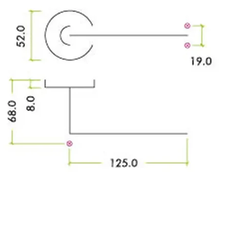 Zoo Hardware Zcs2 Contract Radius Lever On Round Rose, Dual Finish Polished & Satin Stainless Steel (Sold In Pairs)
