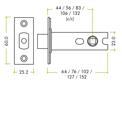 Zoo Hardware Architectural Tubular Dead Bolt (Bolt Through) - Stainless Steel Finish