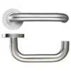 Zoo Hardware Zcs Architectural Rtd Lever On Round Rose, Polished Stainless Steel (Sold In Pairs)