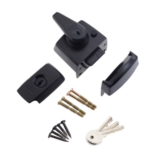 Era British Standard Double Locking High Security Nightlatch Door Lock 40mm Backset 1830-10 Black