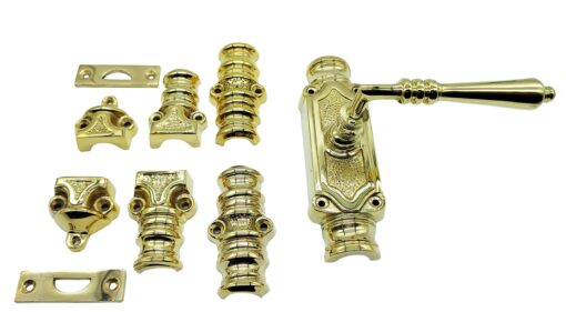 victorian lever door espagnolette bolt/cremone bolt upto 9 feet polished brass UNLACQUERED