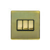 Eurolite Ab3Swb 3 Gang 10Amp 2Way Switch Flat Concealed Antique Plate Matching Rockers