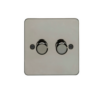 Eurolite Bn2D400 2 Gang 400W Push On Off 2Way Dimmer Round Edge Black Nickel Plate Matching Knobs