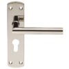 CARLISLE BRASS - CSLP1162E-BSS STEELWORX MITRED CSL LEVER ON BACKPLATE - LOCK EURO PROFILE 47.5MM C/C. (172 X 44MM) - POLISHED