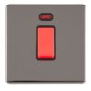 Eurolite Concealed 3mm 1 Gang 45Amp Dp Switch With Neon - Black Nickel