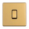 Eurolite Concealed 3mm 1 Gang 10Amp 2 Way Switch - Satin Brass