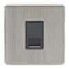 Eurolite Ecsn1Slb 1 Gang Slave Telephone Socket Concealed Satin Nickel Plate Black Interior