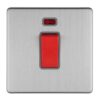 Eurolite Concealed 3mm 1 Gang 45Amp Dp Switch With Neon - Stainless Steel