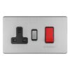 Eurolite Concealed 3mm 45Amp Dp Cooker Switch With 13Amp Socket - Stainless Steel