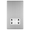 Eurolite Concealed 3mm 2 Gang Shaver Socket 230/115V - Stainless Steel