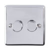Eurolite En2Dledpc 2 Gang 400W/Led 2Way Dimmer Switch Polished Chrome Enhance Range