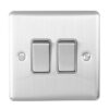 Eurolite Enhance Decorative 2 Gang Switch - Satin Stainless