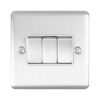 Eurolite En3Swpcg 3 Gang 10Amp 2Way Switch Polished Chrome Enhance Range Grey Trim