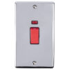 Eurolite En45Aswnpcb 45Amp Dp Switch With Neon Vertical Polished Chrome Enhance Range Black Trim