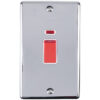 Eurolite En45Aswnpcg 2 Gang 45Amp Dp Switch With Neon Polished Chrome Enhance Range Grey Trim