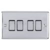Eurolite Enhance Decorative 4 Gang Switch - Polished Chrome