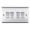 Eurolite Enhance Decorative 4 Gang Switch - Satin Stainless