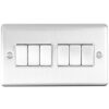 Eurolite Enhance Decorative 6 Gang Switch - Satin Stainless