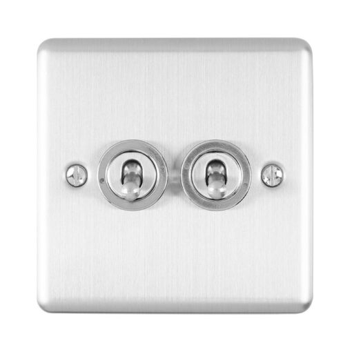 Eurolite Ent2Swss 2 Gang 10Amp 2Way Switch Satin Enhance Range