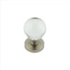 Satiin Nickel Plain Glass Ball Mortice Knob