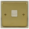 Eurolite Pb1Slw 1 Gang Slave Telephone Socket Round Edge Polished Brass Plate White Interior