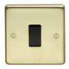Eurolite Pb20Aswb 1 Gang 20Amp Dp Switch Round Edge Polished Brass Plate Black Rocker