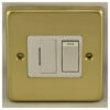 Eurolite Pbswfw 13Amp Dp Switched Fuse Spur Round Edge Polished Brass Plate White Rocker