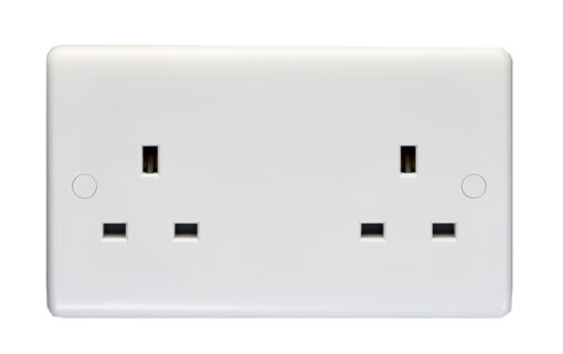 Eurolite Pl4040 Enhance White Plastic 13A 2 Gang Unswitched Socket