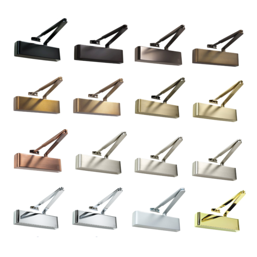 Rutland TS.9205 Door Closer, BC c/w Flatbar Armset, Trimplate Silver